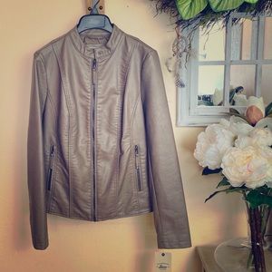 G.H. Bass Faux Leather Racer Moto Jacket